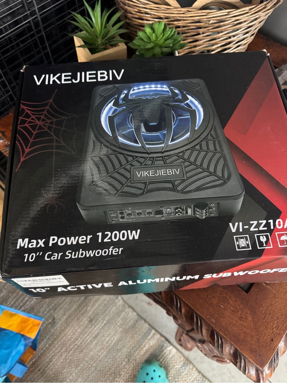 10" Black Car Subwoofer – 1200W Max Power